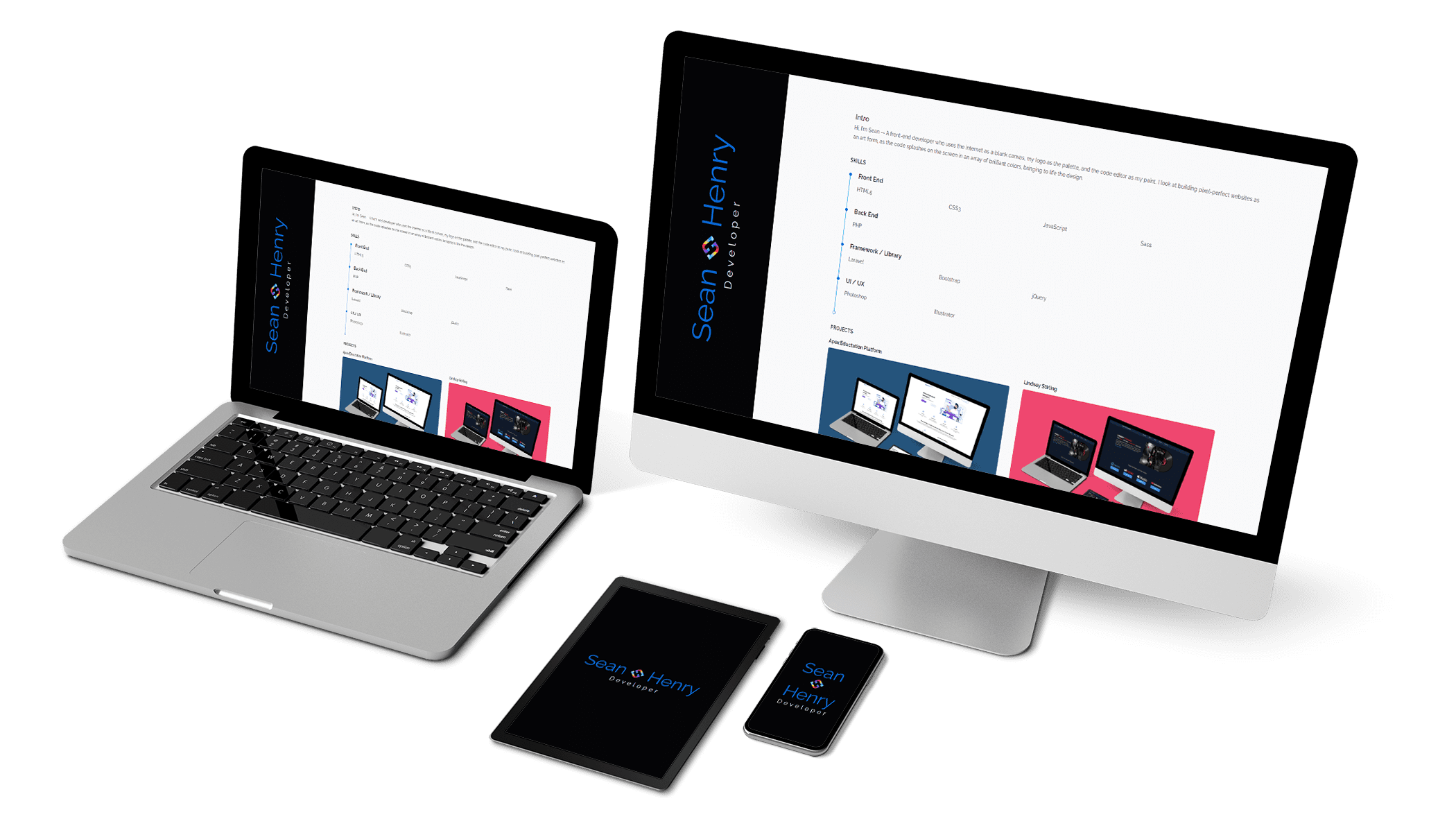 Porfolio website device mockup